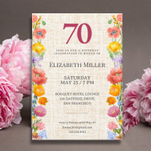 Wildflower 70th Birthday - Floral Number Suite