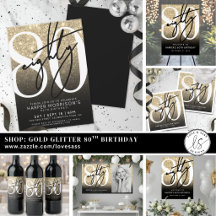 Gold Glitter Elegant 80th Birthday Party
