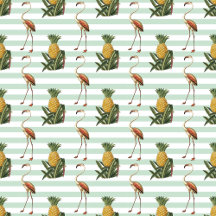 Flamingo and pineapple pattern with Monogram