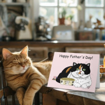 Father's Day Calico Cat
