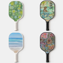 Pickleball Paddles With Watercolor Designs 