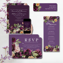 Romantic Purple Dark Moody Floral Wedding