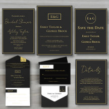 Modern Luxury Black And Gold Wedding Collection 
