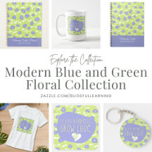 Modern Blue and Green Floral Collection