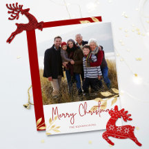 Elegant Gold Leaves Christmas   Holiday