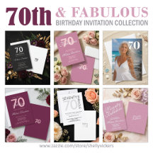 70 and Fabulous Seventieth Birthday Party Invite