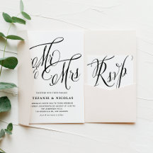 Mr and Mrs Rustic Calligraphy Wedding Collection