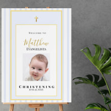 Elegant Blue Gold Christening