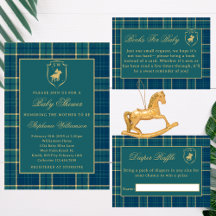 Tartan Plaid Old Money Equestrian Baby Shower