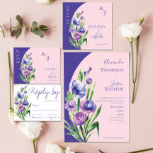 BLUSH PINK PURPLE BLUE FLORAL WEDDING SUITE 