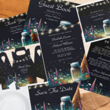 Elegant Firefly Rustic Wedding Invitation