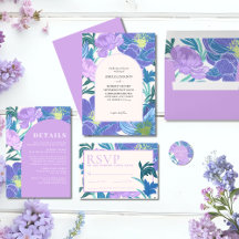 Hand Drawn Pastel Purple & Lilac Floral Wedding