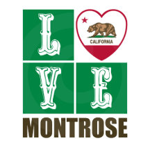 Love Montrose California State Flag Heart