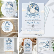 a Little Bunny is on the Way Baby Shower Boy