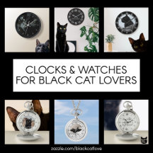 Clocks and Watches for Black Cat Lovers
