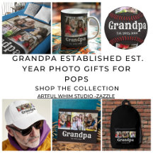 Grandpa established est. year photo gifts for Pops