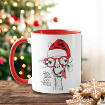 Hipster Christmas Giraffe Holidays Funny Animal