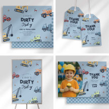 Colorful Modern Construction Truck Birthday