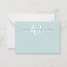 Modern Colorful White Script Monogram Stationery