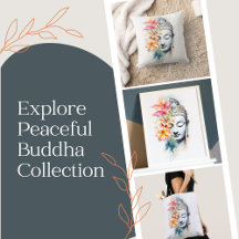 Peaceful Buddha With Flowers Charcoal & Watercolor