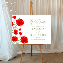 Elegant Red Watercolor Poppy Floral Collection