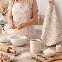 Vintage Blush Pink Floral Lattice Home Decor