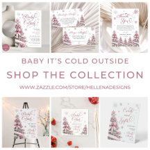 Baby it's Cold Outside Pink Christmas Baby Shower