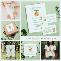 A Little Sprout Is On The Way Neutral Baby Shower