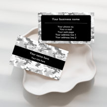 Winter Snow Gray Camo Business Cards Collection