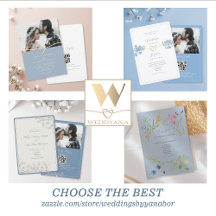 Dusty Blue Spring Wedding Invitations