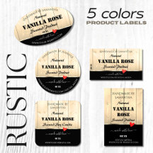 Product Labels Wood Grain Hearts Rustic Packaging 