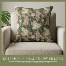 Botanical Floral Throw Pillows