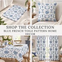 Blue French Toile Pattern Home Decor