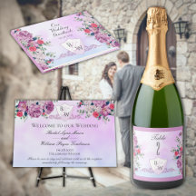 Regal Monogram Shield & Floral Wedding Suite
