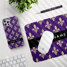Fleur De Lis, Beige on Purple, Monogram Collection