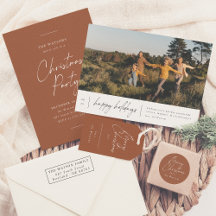 Modern Minimal Happy Holidays Christmas