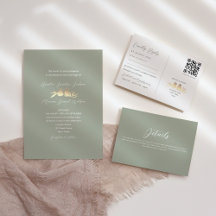 Sage Green and Gold Lovebirds Wedding Suite