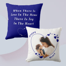 Happy Heart Custom Quote Photo Pillow