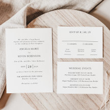 Black and White Modern Wedding Invitation Suite