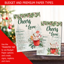 Winter and Christmas Bridal Shower Invitations