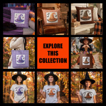 Halloween Gingham Witch Hat & Bats Collection