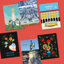 Postcards with Portugal city landscapes or symbols