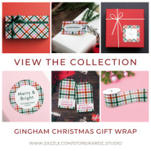 Modern Christmas Gingham Holiday Gift Wrapping