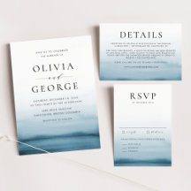 Navy Blue Watercolor Ombre