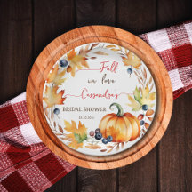 Fall in love pumpkin wreath fall bridal shower