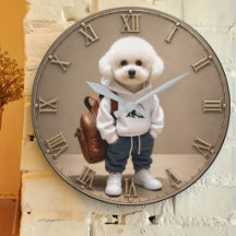 Cute Dogs Puppy Breed Clocks