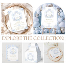 Bow Floral Watercolour Elegant Boy Baby Shower