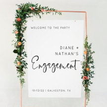 Minimalist Engagement Party Welcome Signs