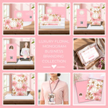 Luxury Floral Botanical Monogram Business Brand