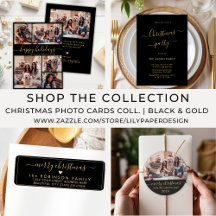 Best Selling Black Gold Christmas Photo Cards